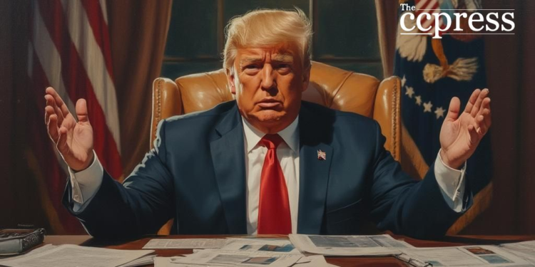 determined trump oil painting