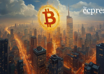 digital bitcoin cityscape painting