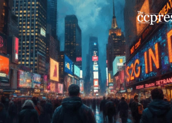 digital bitcoin drop oil painting
