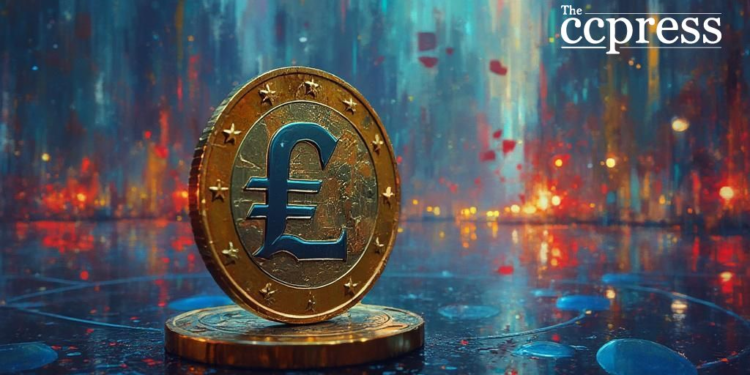 digital euro coin cityscape