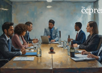 diverse business meeting artwork