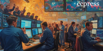 dogecoin trading floor excitement