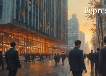 dusk korean financial district