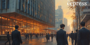 dusk korean financial district