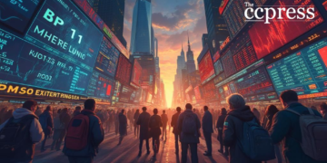 dynamic financial world painting
