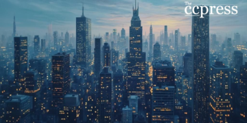 elegant financial cityscape art