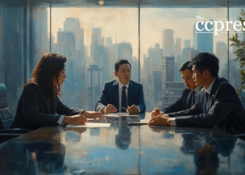 elegant japanese office scene