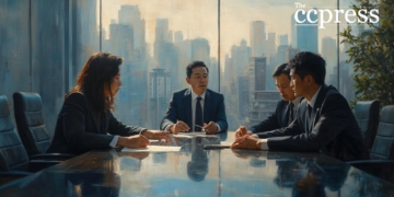 elegant japanese office scene