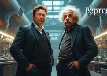 elon musk einstein futuristic lab