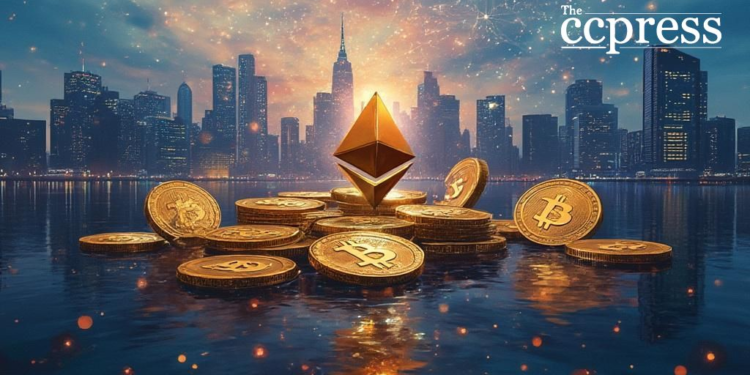 ethereum bitcoin oil painting scene