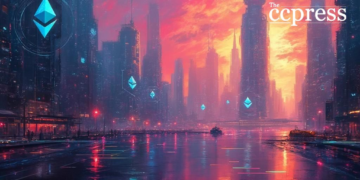 ethereum futuristic cityscape