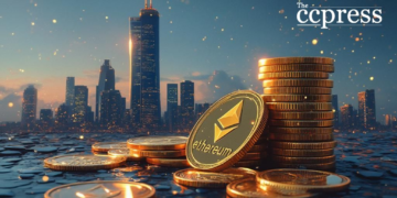 ethereum growth futuristic scene