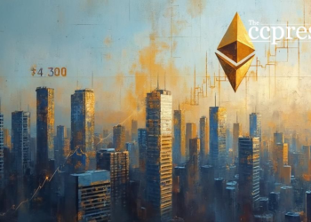ethereum skyline gold blue art