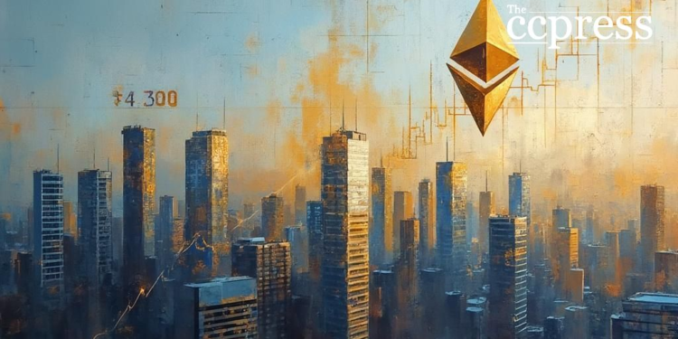 ethereum skyline gold blue art