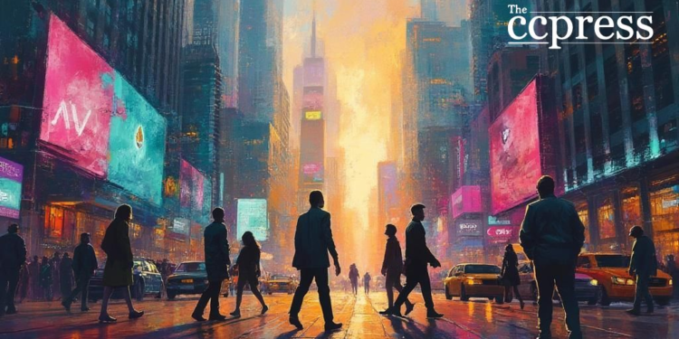 ethereum urban oil painting scene