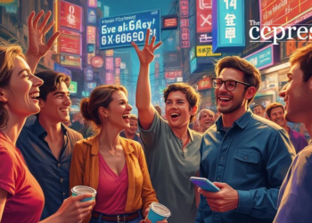 excited discussion oil painting