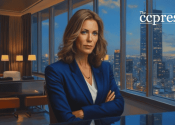 female executive portrait painting