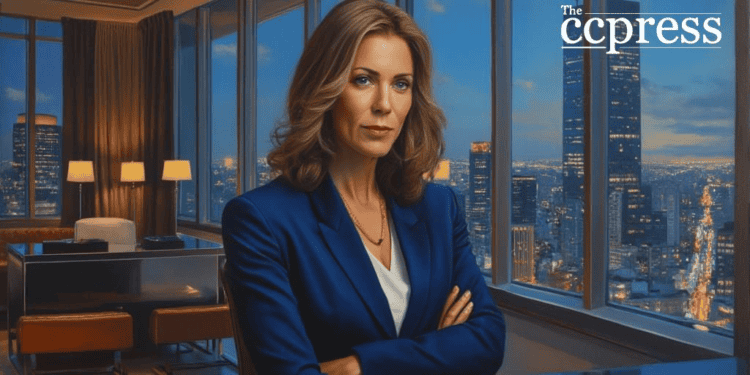 female executive portrait painting