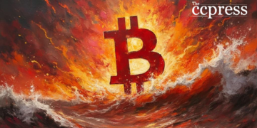 fiery bitcoin market chaos art