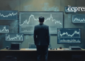 financial analyst oil painting