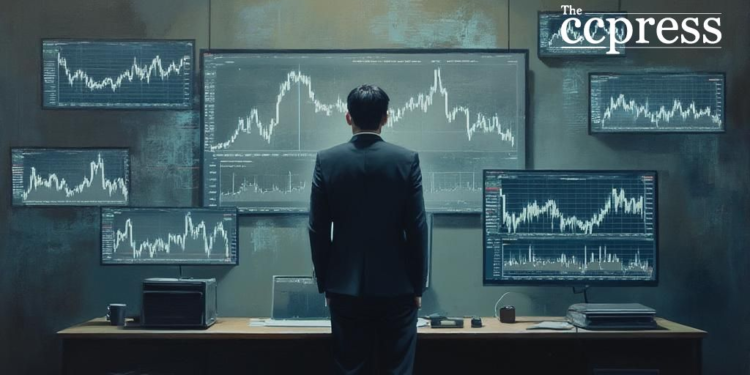 financial analyst oil painting