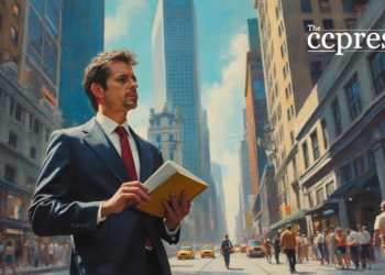financial district oil painting