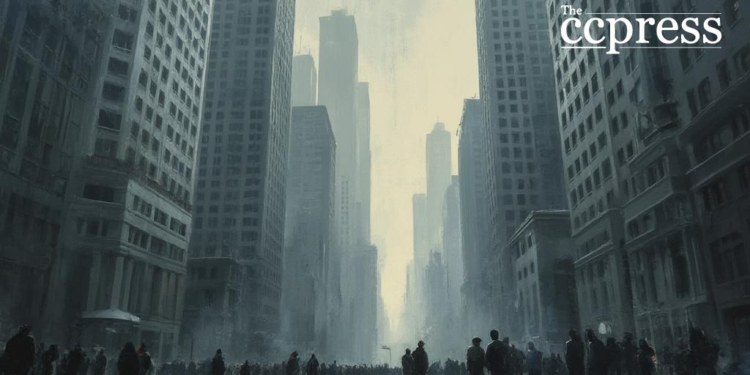 financial district oil painting