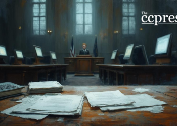 financial scandal courtroom scene