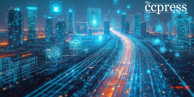 futuristic ai cityscape painting