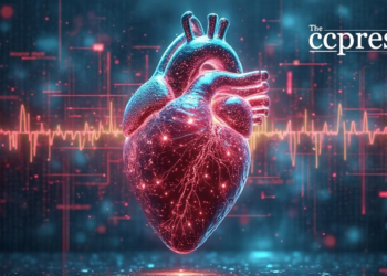 futuristic ai heart painting