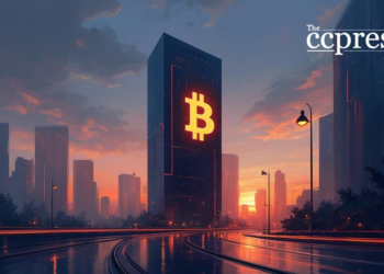 futuristic bitcoin cityscape