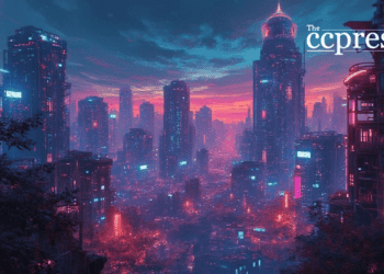 futuristic city crypto chaos 2025