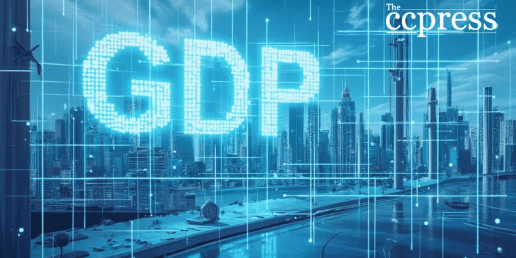 futuristic city gdp display