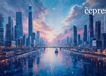 futuristic city merger scape
