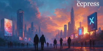 futuristic city xrp dusk sky