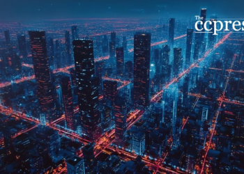 futuristic cityscape at night