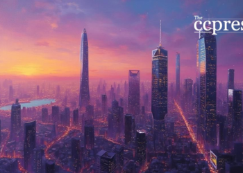 futuristic cityscape financial growth