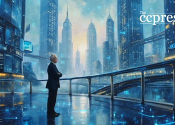 futuristic cityscape painting