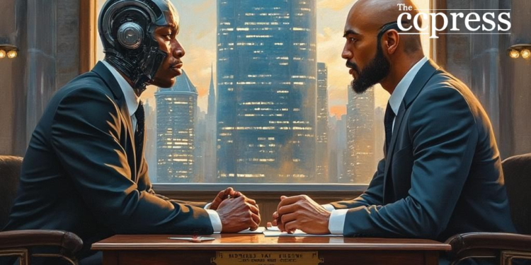 futuristic courtroom debate art