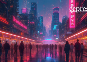 futuristic crypto market scene