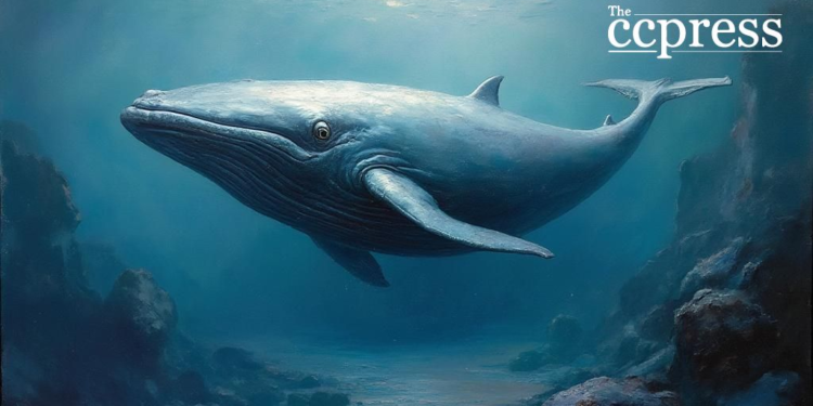 futuristic crypto whale ocean