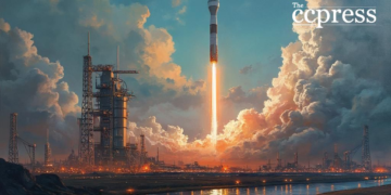 futuristic cryptocity oil art