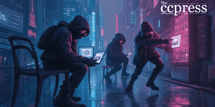 futuristic cyber thieves painting