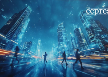 futuristic digital finance scene
