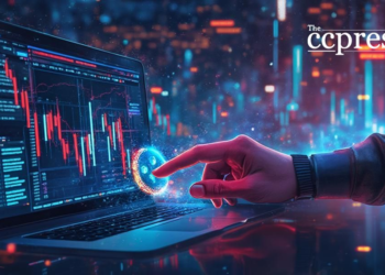 futuristic digital investment painting