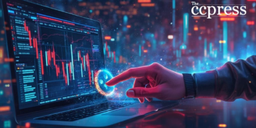 futuristic digital investment painting
