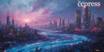 futuristic digital landscape