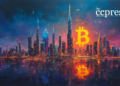 futuristic dubai bitcoin skyline