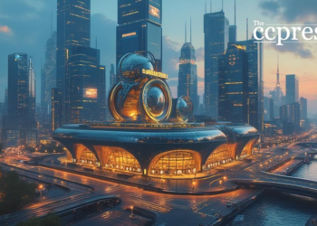 futuristic financial district art