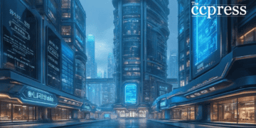 futuristic financial hub art